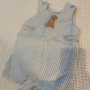 Seersucker appliqué Labrador Jon Jon.